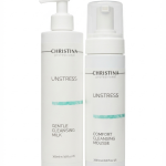 Набір Unstress Unstress Comfort Cleansing Mousse - Очищувальний мус-комфорт, 200 мл + Unstress Gentle Cleansing Milk - Ніжне очищувальне молочко, 300 мл